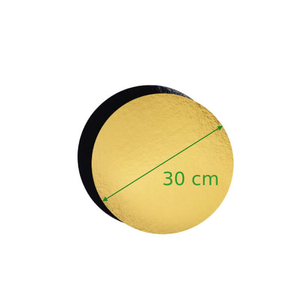 Support rond double face Or/Noir 30 cm pour Layer Cakes et pièces montées