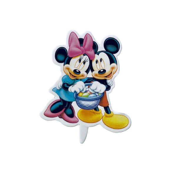 Set de 6 toppers Mickey et Minnie en carton pour gâteau
