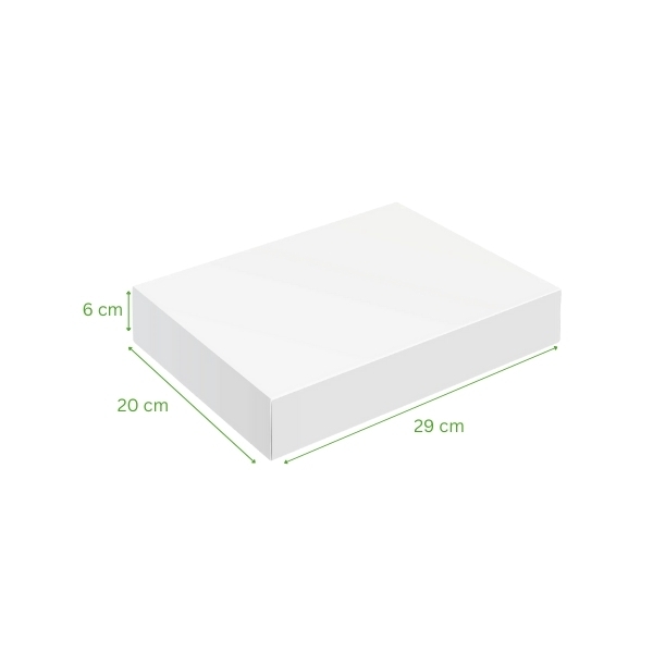 Boîte à plateau traiteur 29x20x6 cm blanche en carton compact