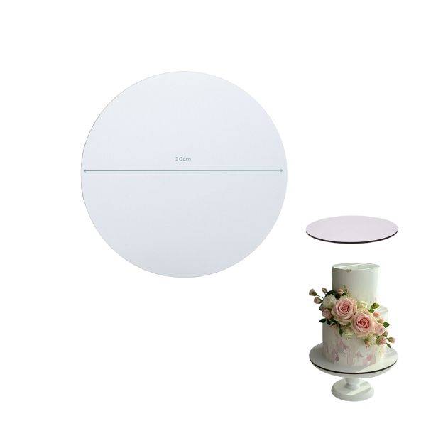 Support blanc 30 cm 3 mm pour gâteaux et pâtisseries