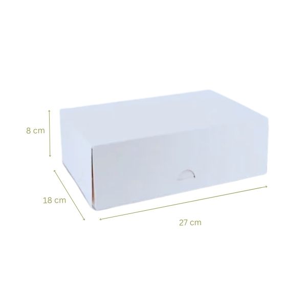Boîte pâtissière 27×18×8 cm sans fenêtre en carton rigide