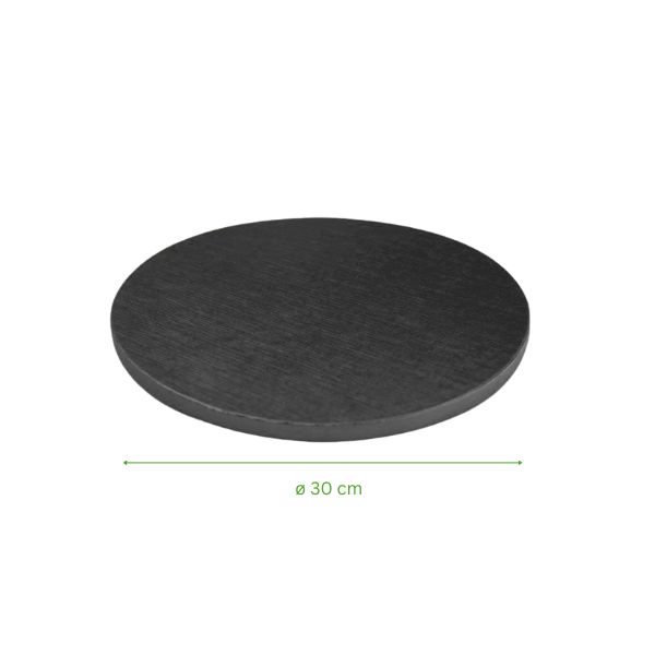 Support gâteau rond noir 30 cm en carton rigide, vendu en unité ou lot de 5