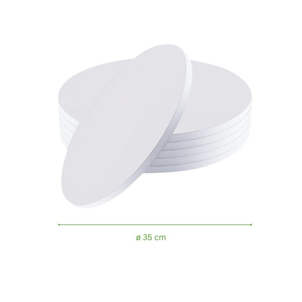 Support gâteau rond épais 35 cm en carton rigide, vendu en unité ou lot de 5