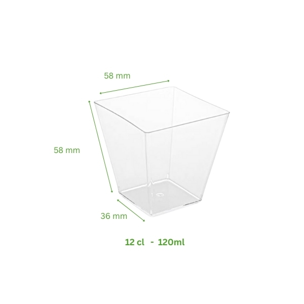 verrine plastique pyramide 12 cl transparente lot 50