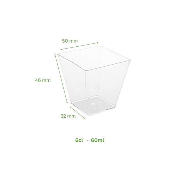 verrine plastique pyramide 6 cl transparente lot 50